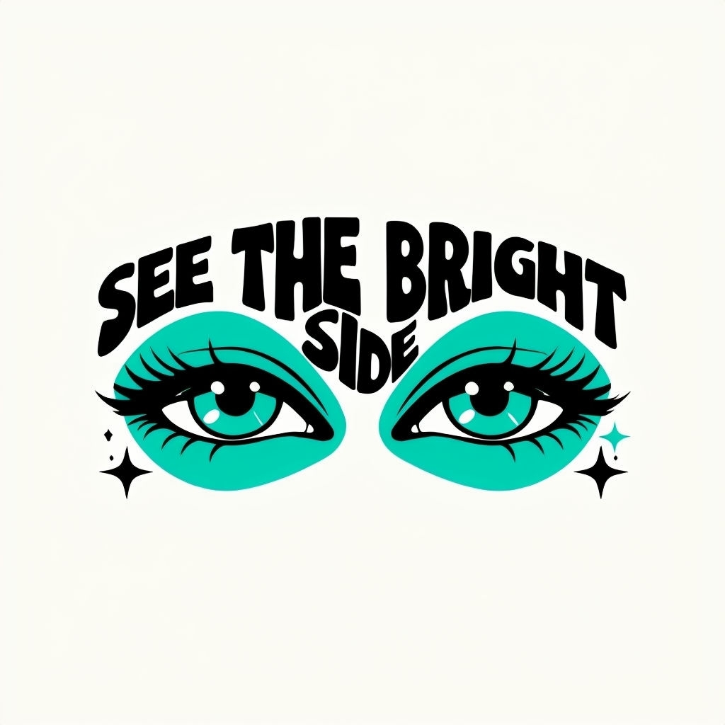 Vibrant Teal Eyes with Positive Message Sticker
