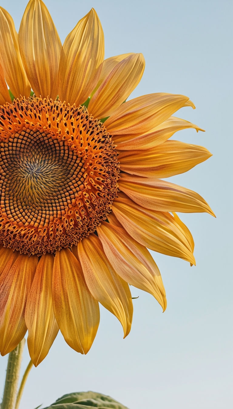 Vibrant Close-Up Sunflower Photography with Blue Sky Mobile Wallpaper