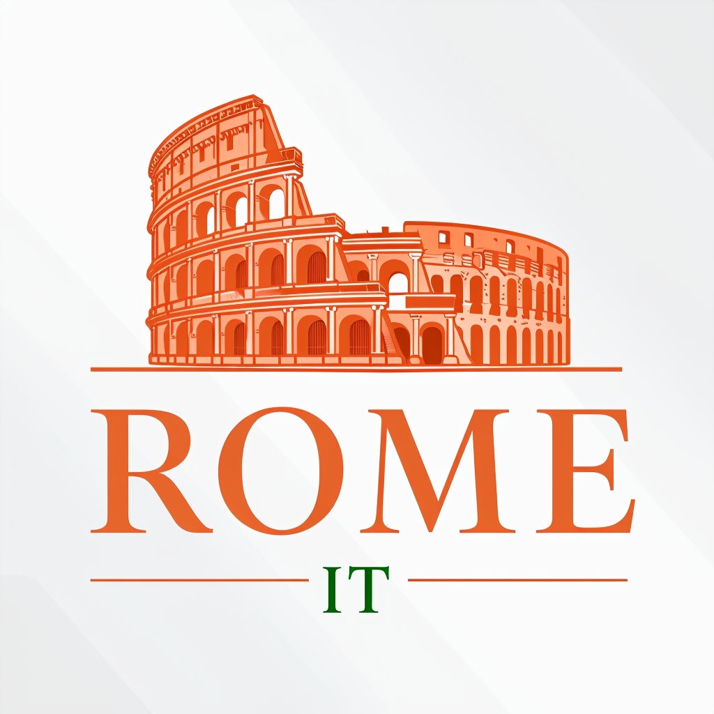 Stylized Terracotta Colosseum Minimalist Rome Logo T-Shirt