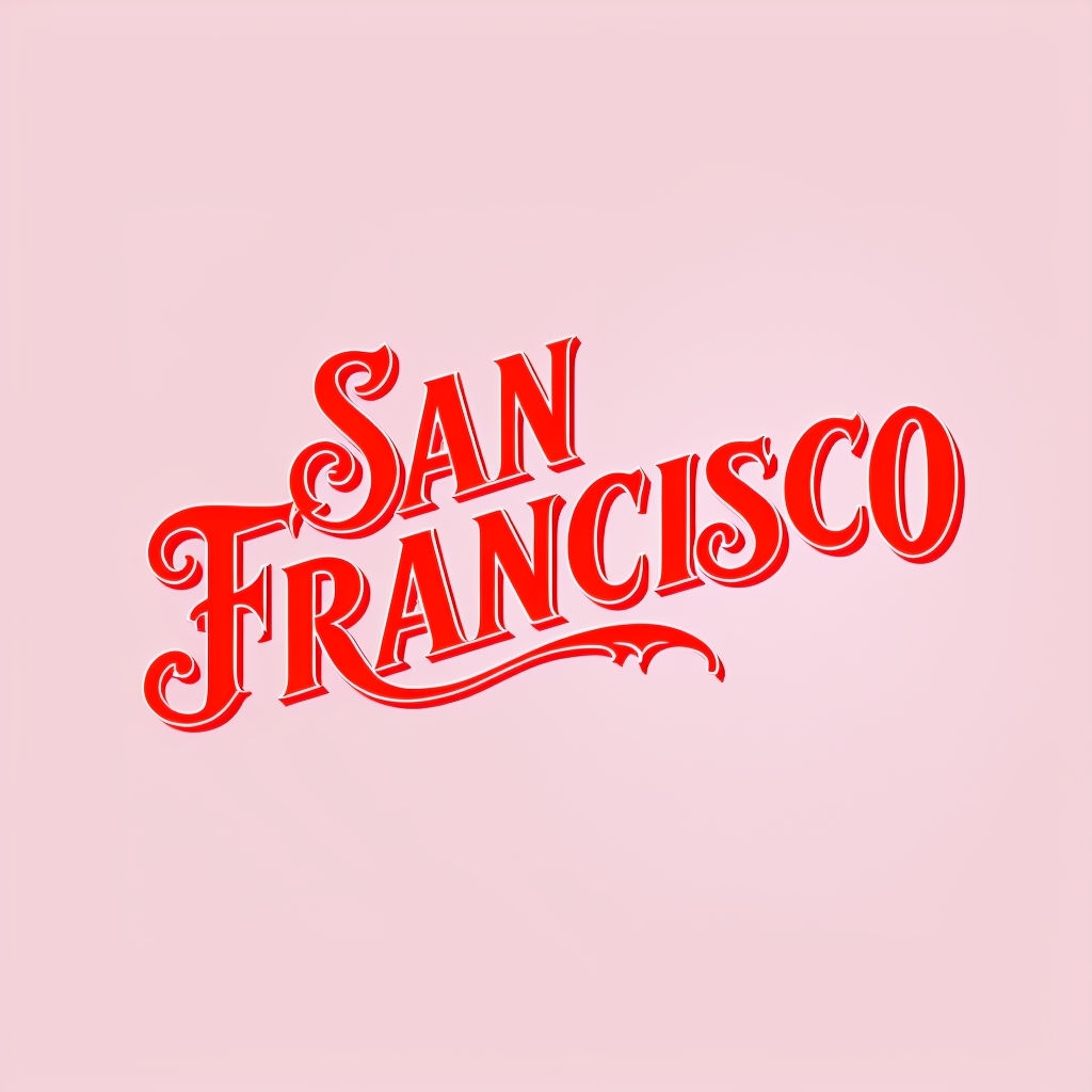 Bold San Francisco Typography on Light Pink Background T-shirt