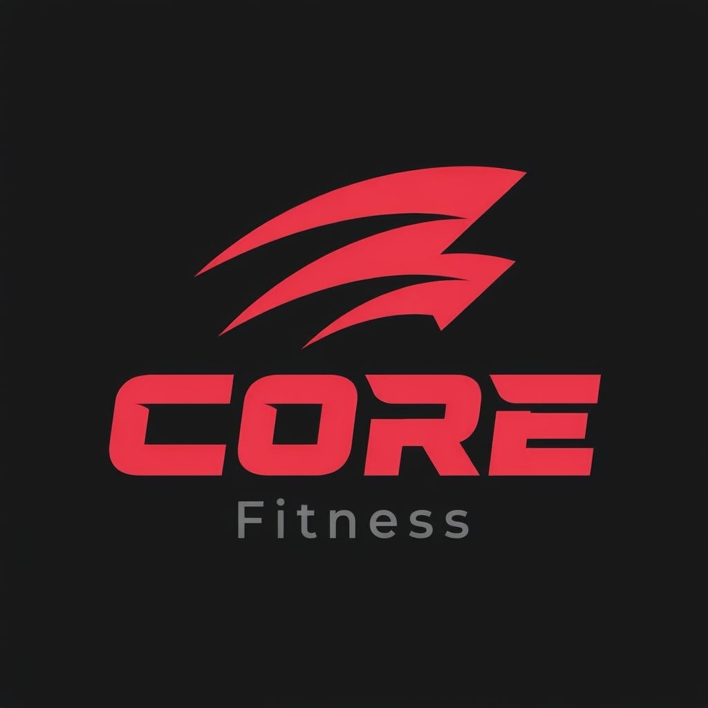 Dynamic Crimson CORE Fitness Studio Logo Design