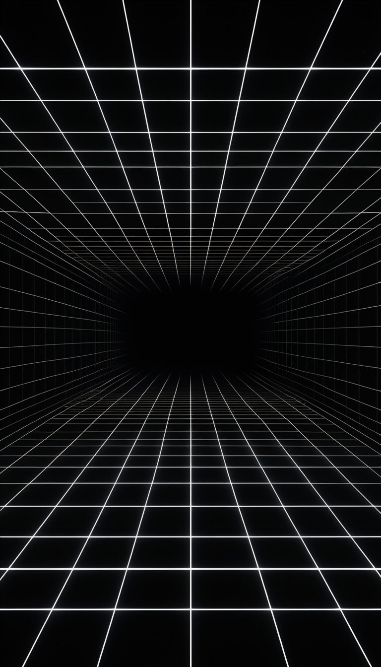 Retro-Futuristic Neon Grid Pattern Art for Mobile Wallpaper