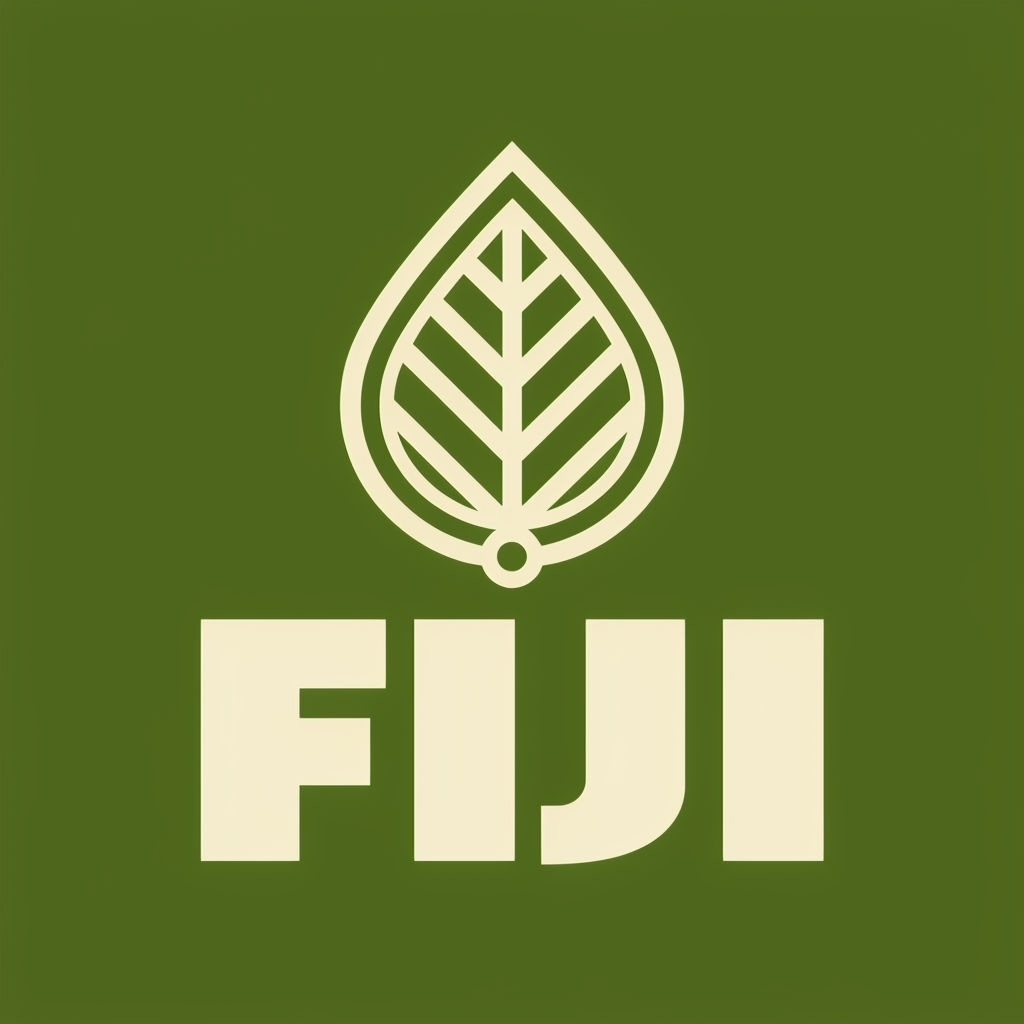 Minimalist Leaf Design Logo with Bold Text FIJI