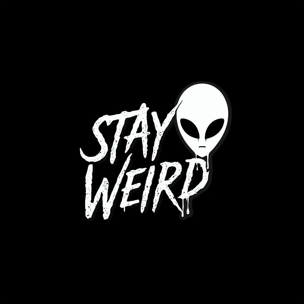 Stay Weird Alien Graphic Design T-Shirt