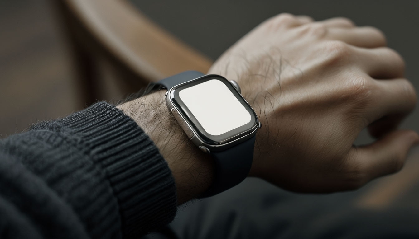 Modern Smartwatch Close-Up Arm Illustration Mockup