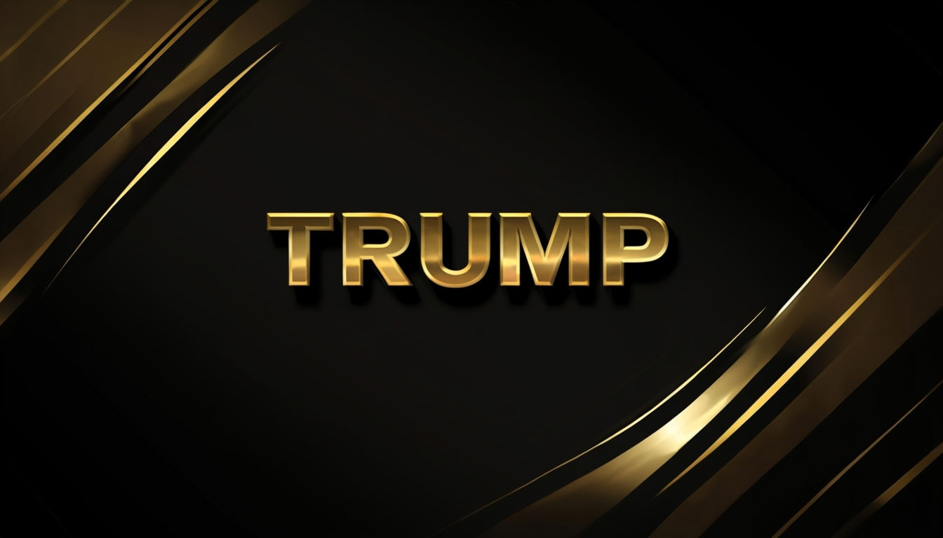 Elegant Trump Logo Virtual Background with Gold Accents