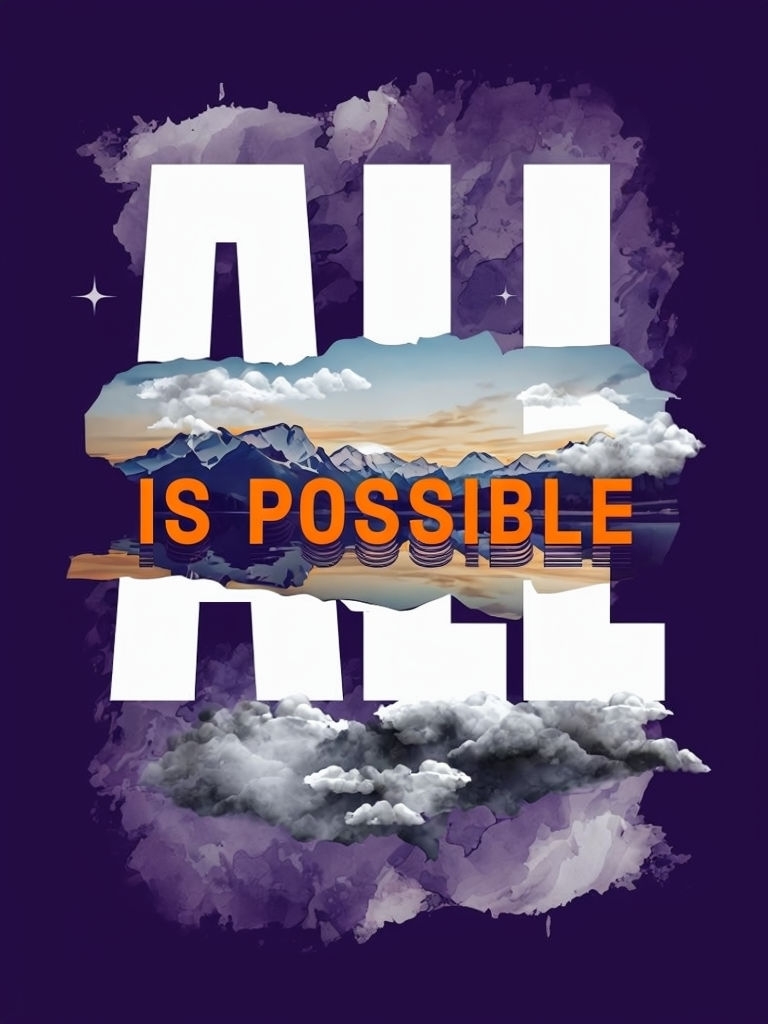 Inspiring Motivational Message with Serene Landscape Poster