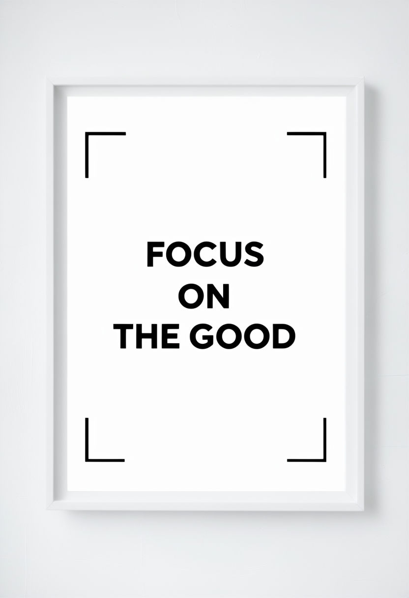 Minimalist Motivational Poster: Focus on the Good Design Poster