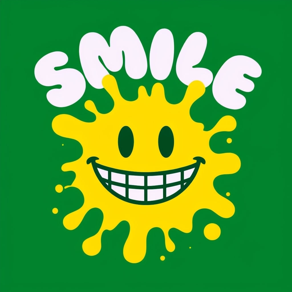 Playful Yellow Smiley Face with Splash Background T-shirt