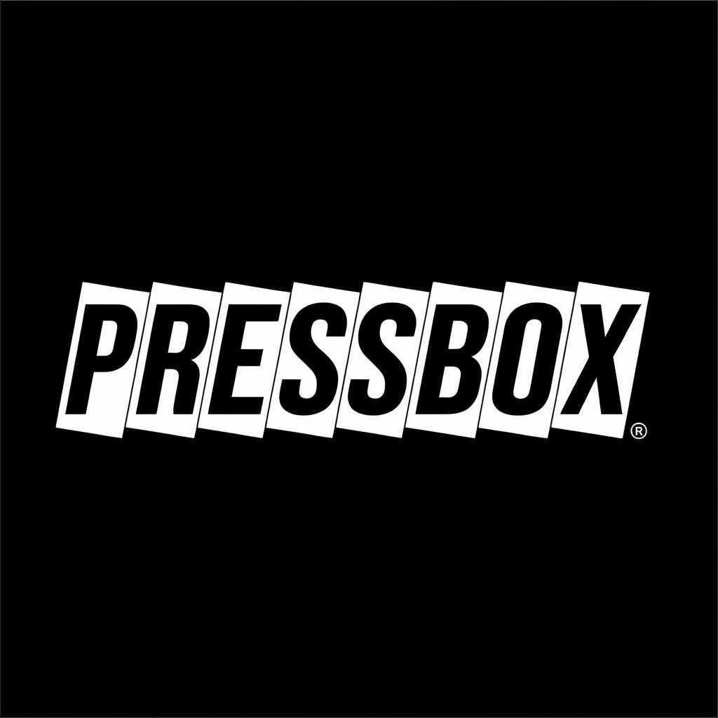 Modern Minimalist PRESSBOX Logo on Black Background