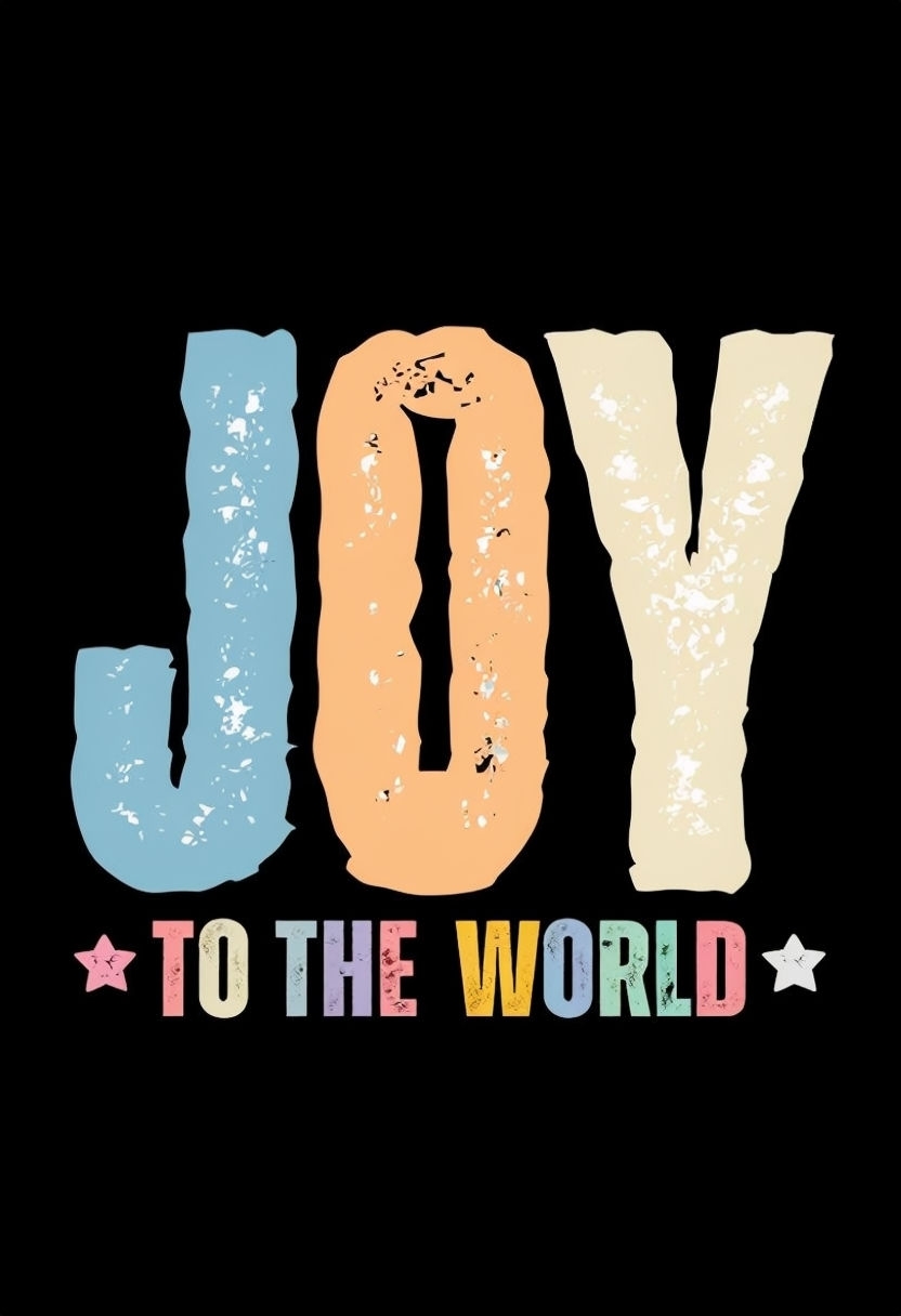 Vibrant Distressed JOY Graphic T-Shirt Design for Cheerful Styles