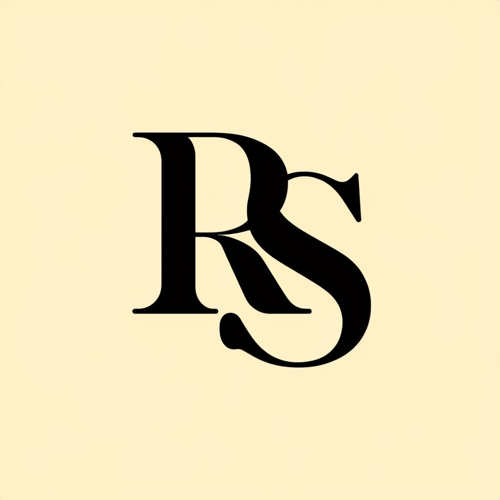 Elegant Bold RS Minimalist Logo Design Monogram