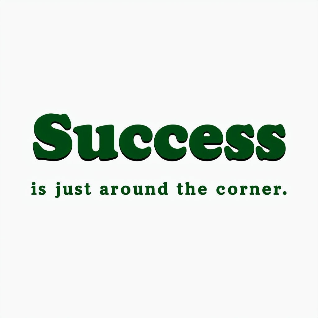 Motivational Success Text Design on Minimalist Mug