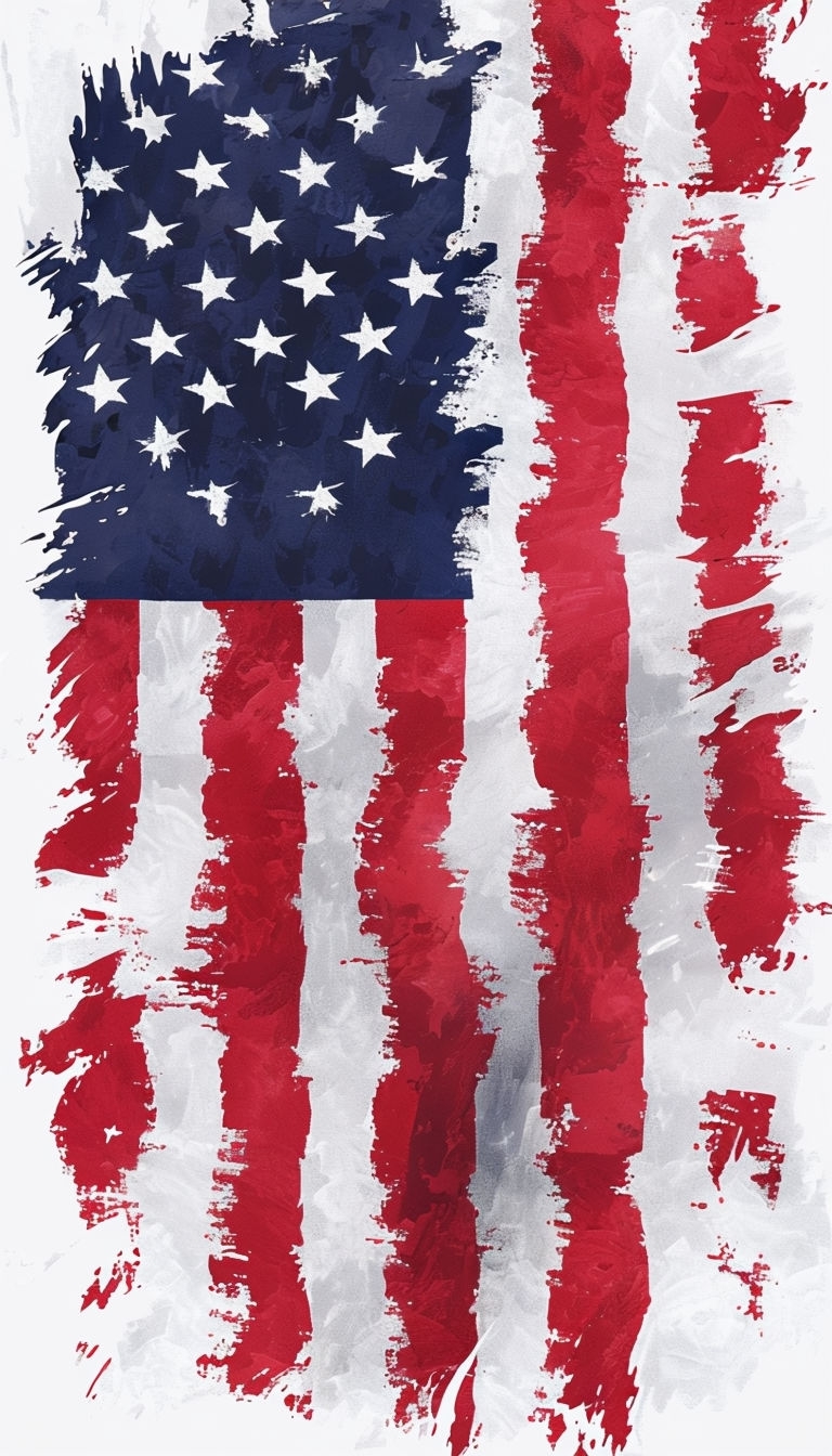 Distressed Brushstroke American Flag Digital Artwork Phone Case Cover