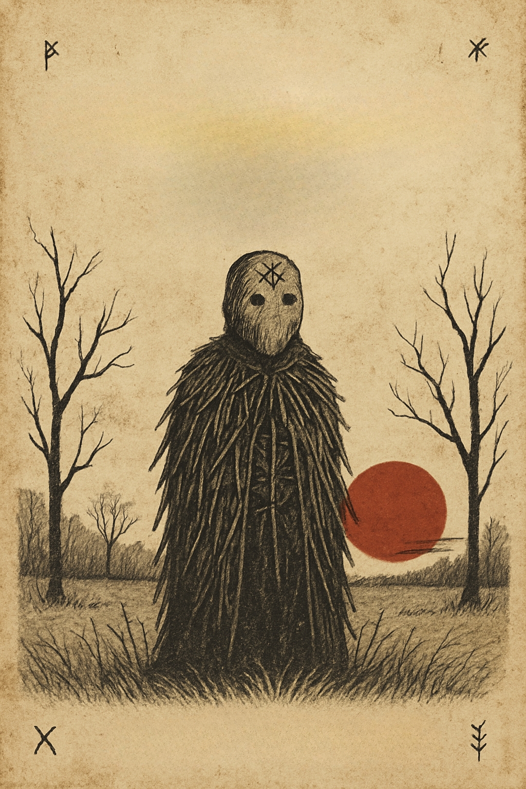 Eerie Vintage Masked Figure in Dusk Landscape EBook Cover