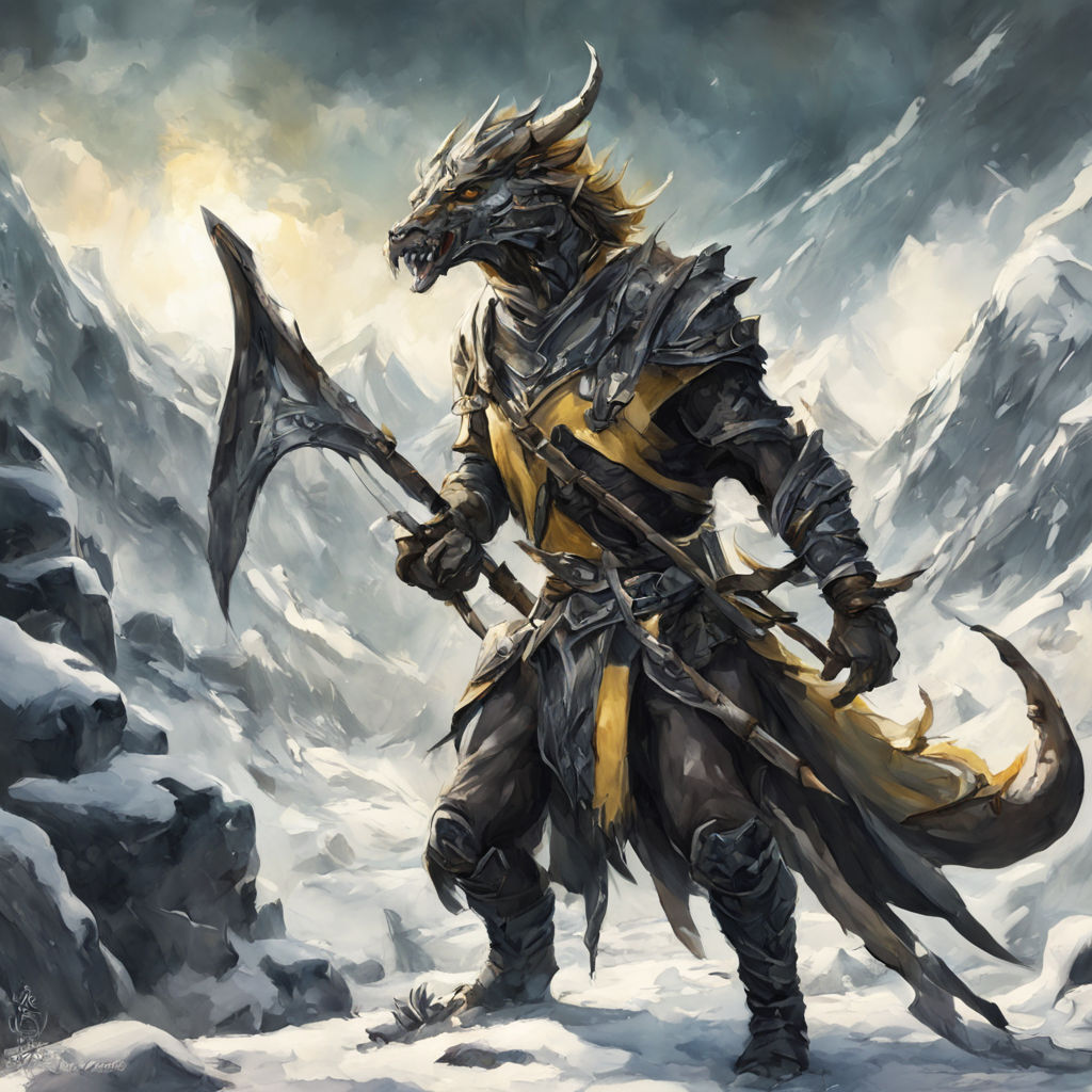 Black Dragonborn Ranger by cid alejandro - Playground