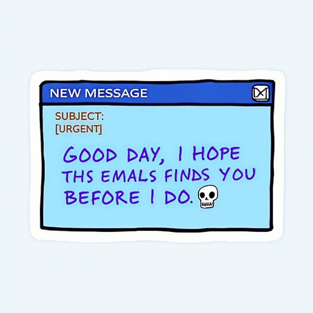 Cartoon-Style New Message Window Interface Sticker