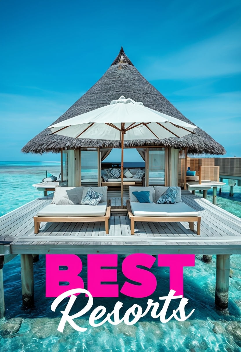 Luxurious Overwater Bungalow with Tropical Paradise Vibes Poster