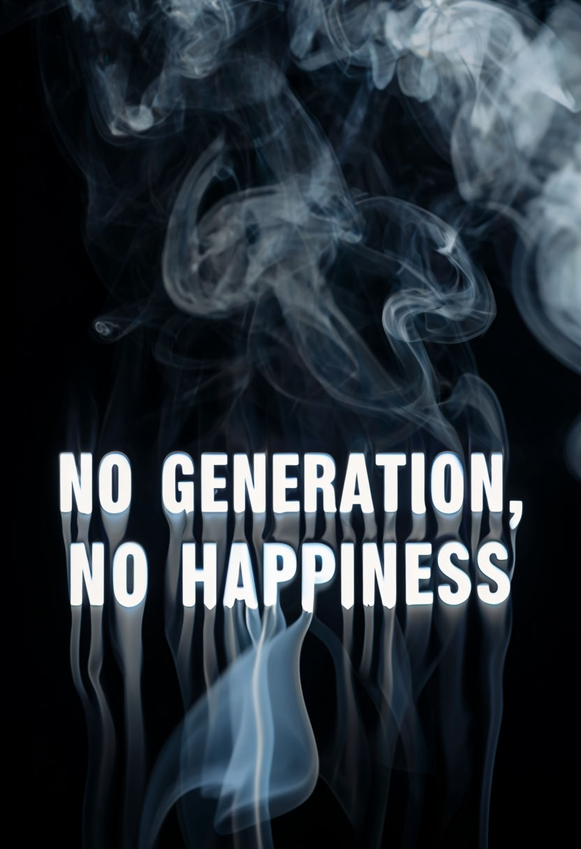 No Generation No Happiness Surreal Art with Smoke Patterns Poster