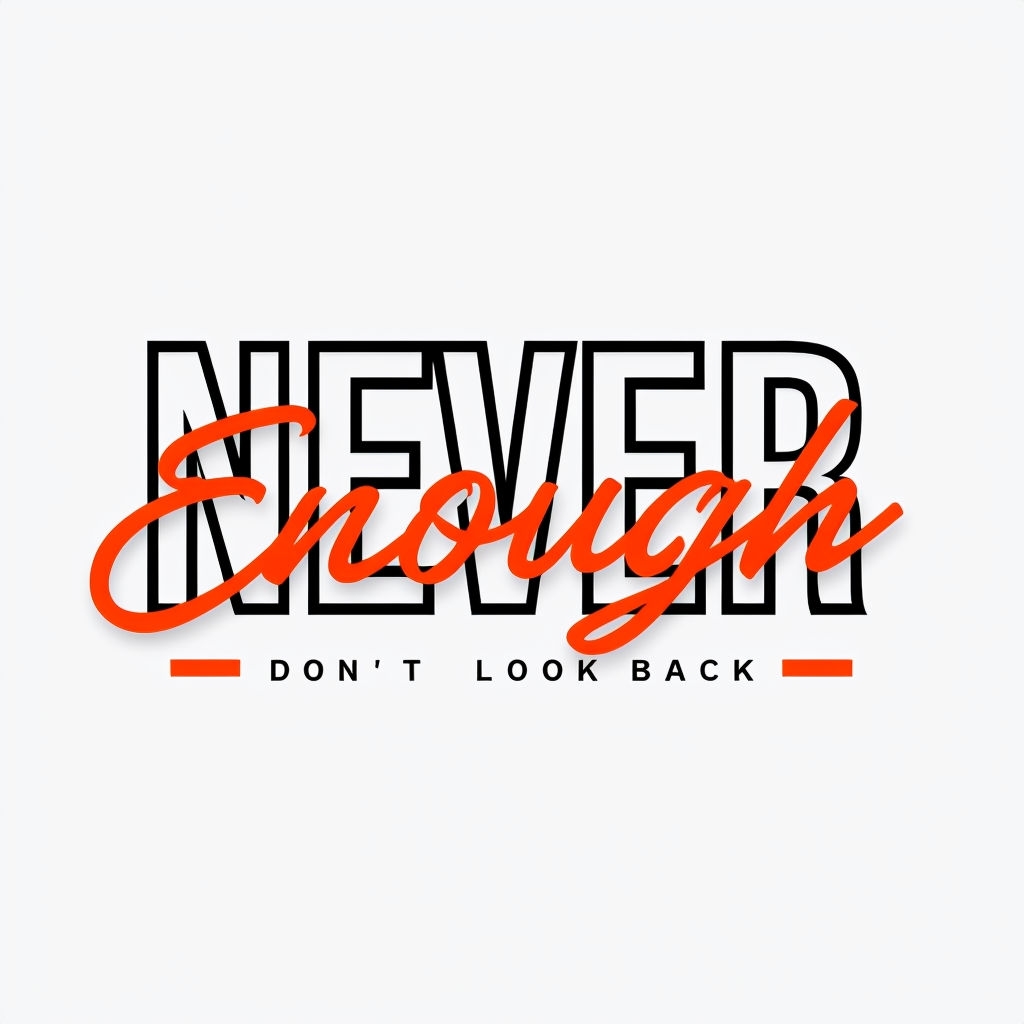 Never Enough Don't Look Back Motivational Typography T-Shirt