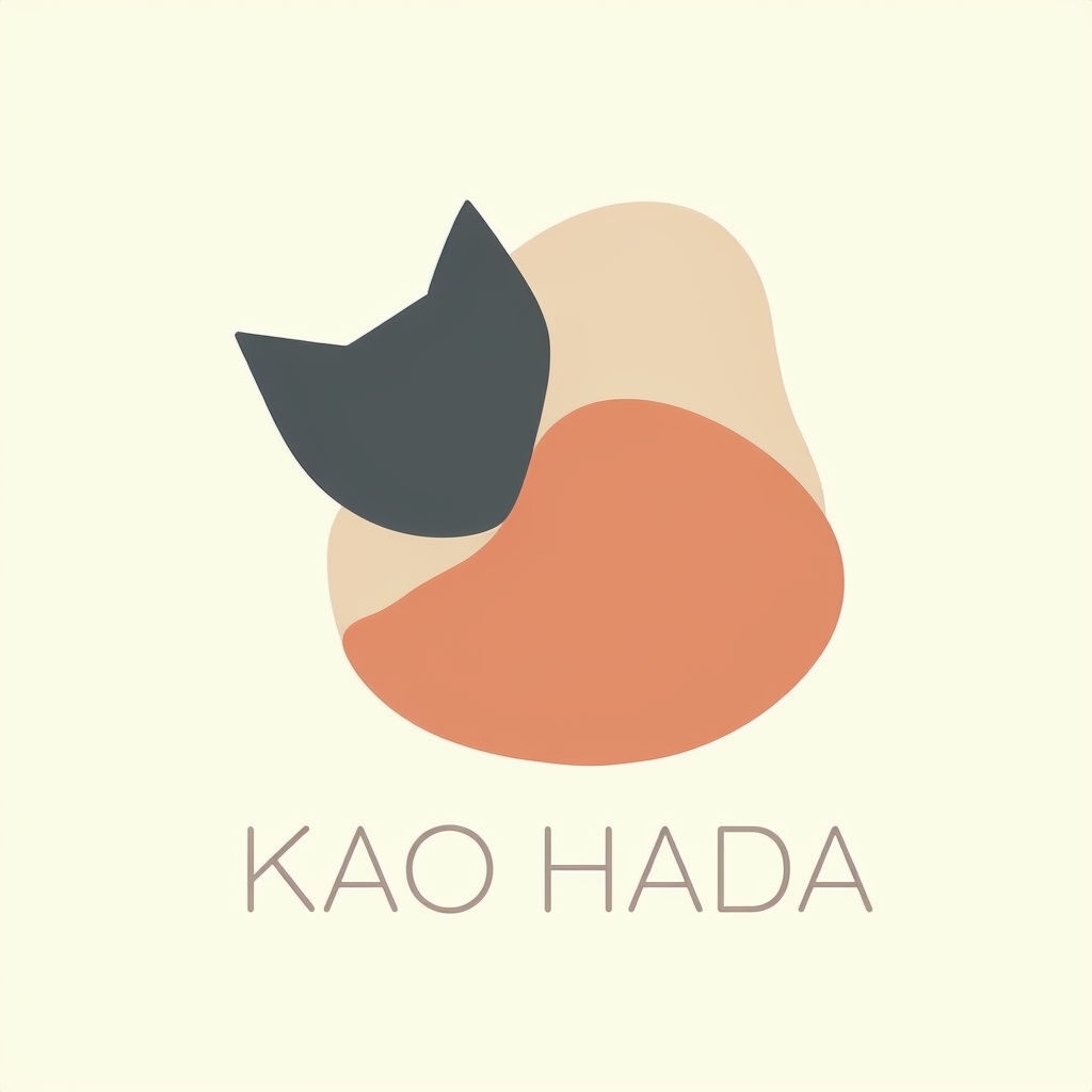Minimalist Japandi Style KAO HADA Logo for Clean Advertising Logo