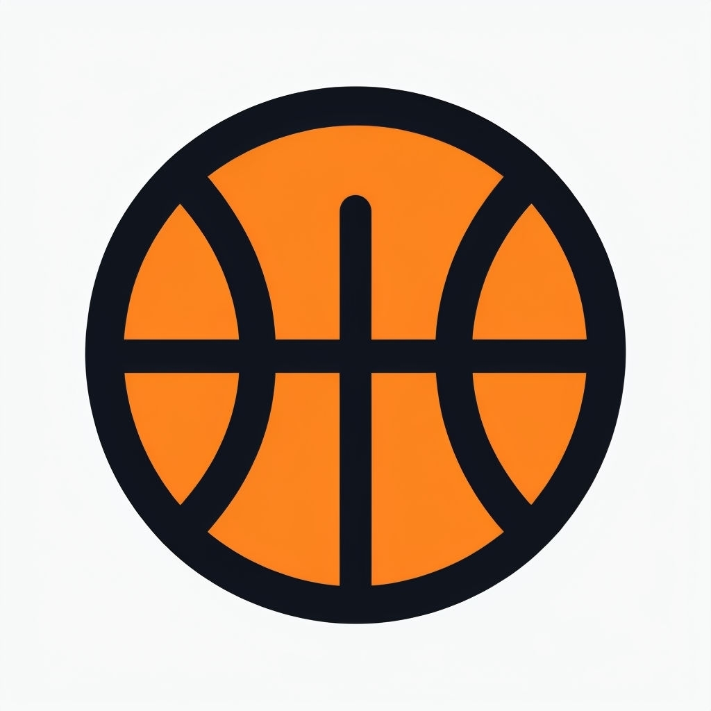 Minimalist Black and Orange Basketball Logo Design