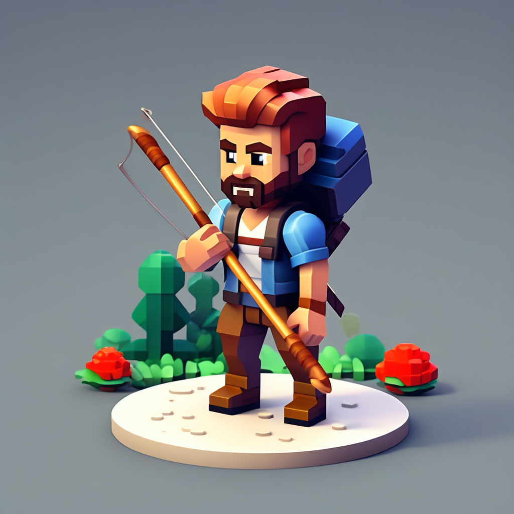 Man with bow pixel art style player sprite. 32 pixels x 32 p... by Mr ...