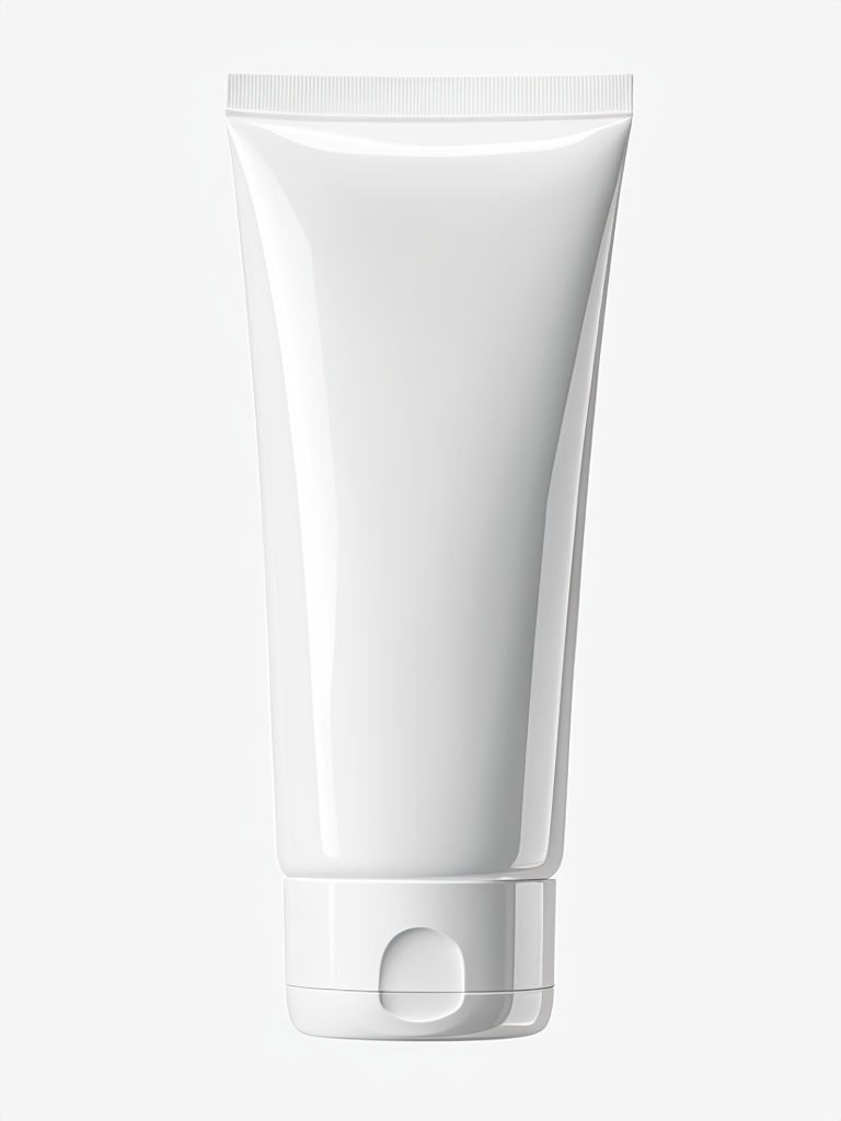 Minimalist White Cosmetic Tube Photography Mockup