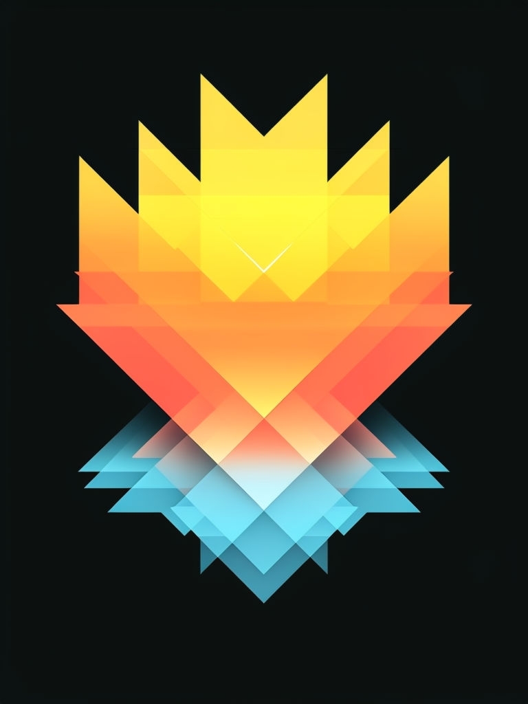 Vibrant Abstract Geometric Sunrise Design T-shirt
