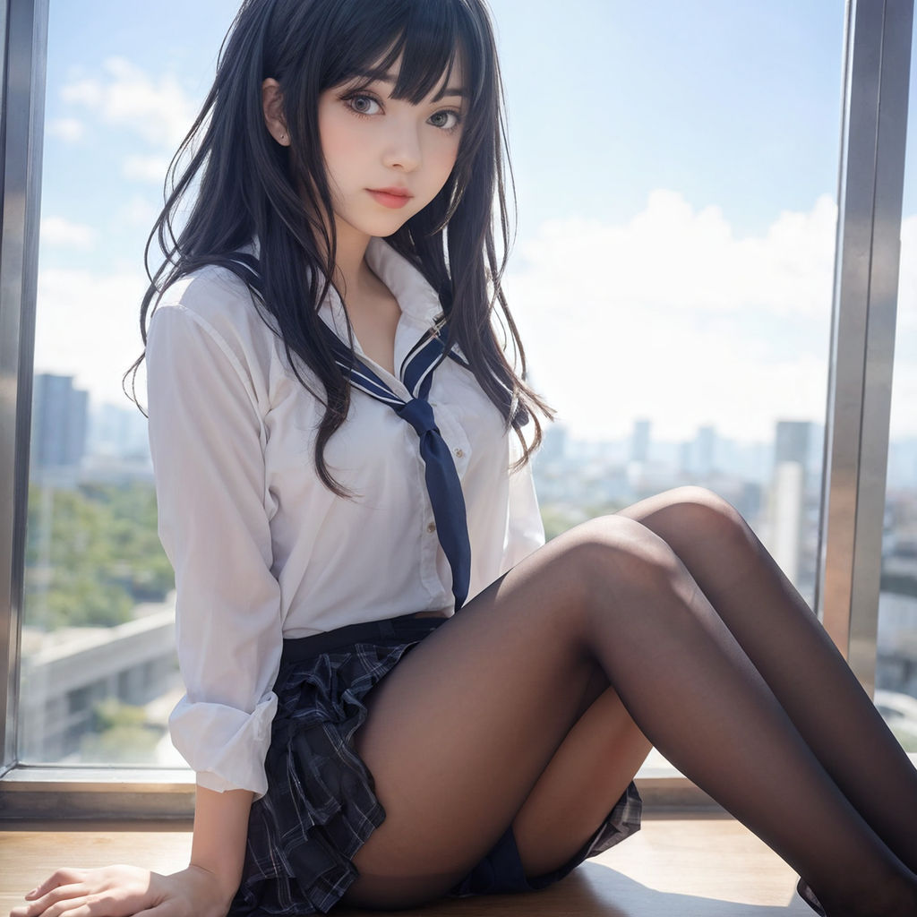 Anime Girl in Black Panties