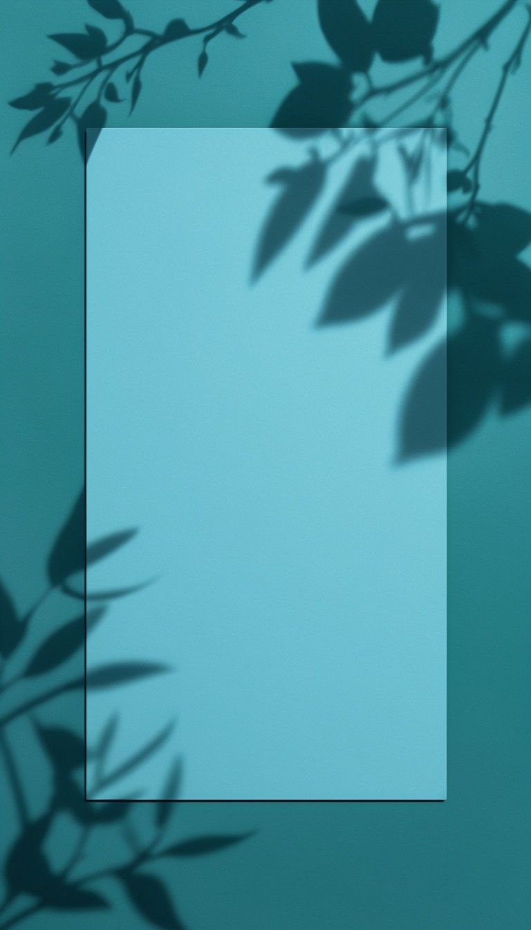Minimalist Blue Text Panel with Leaf Shadows Social Media Post