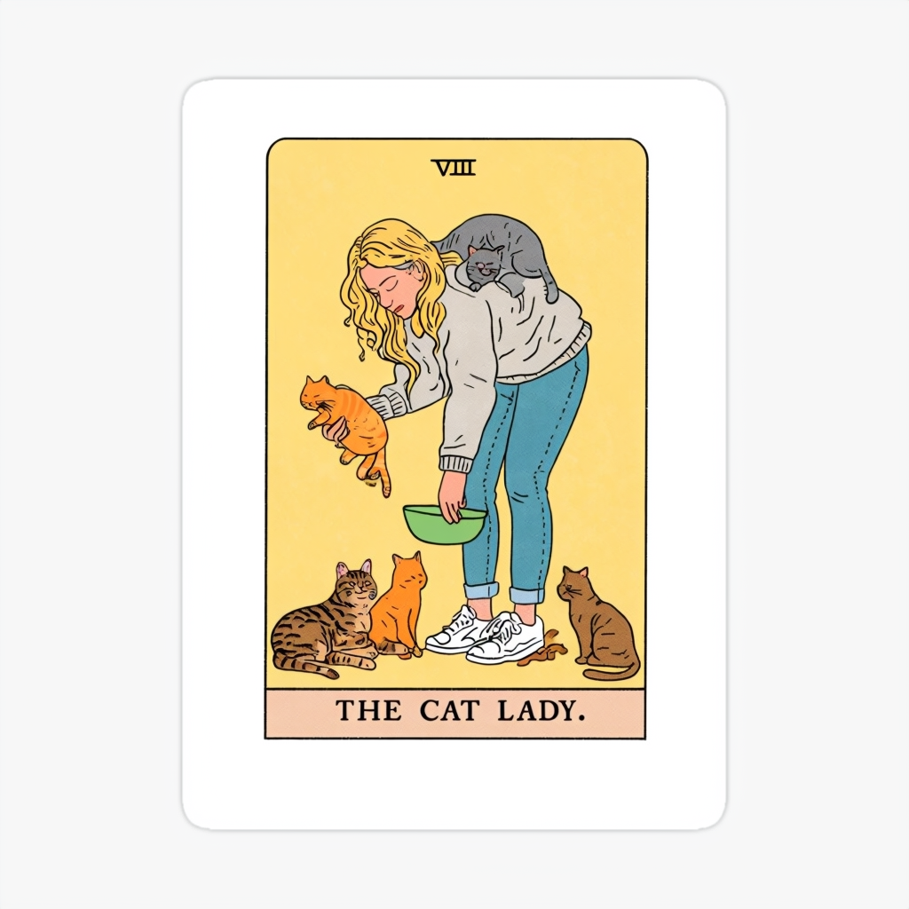 Tarot Card Sticker The Cat Lady