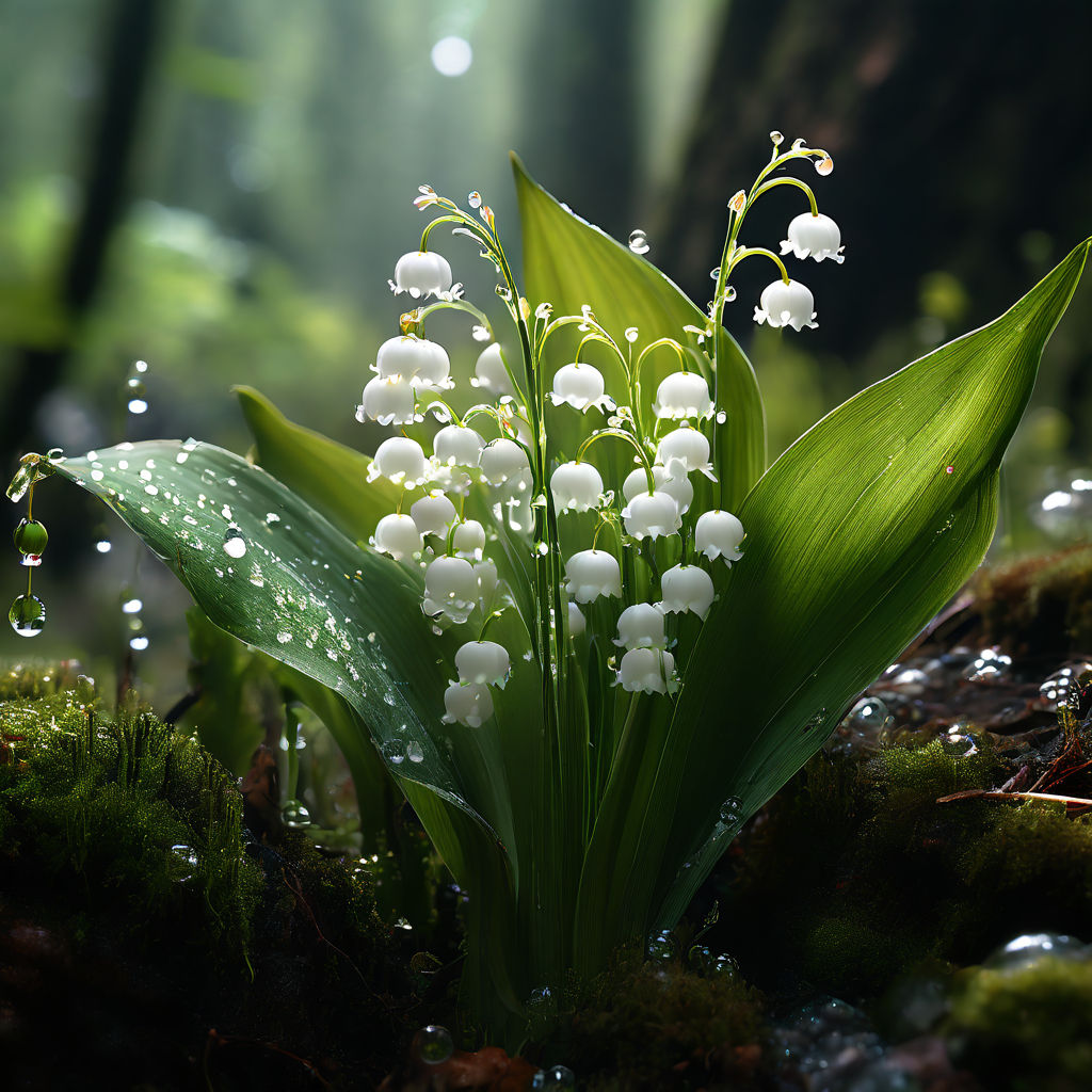 Prompt:  lily of the valley in forest, trending on artstation, sharp focus, studio photo, intricate details, highly detailed, by greg rutkowski
