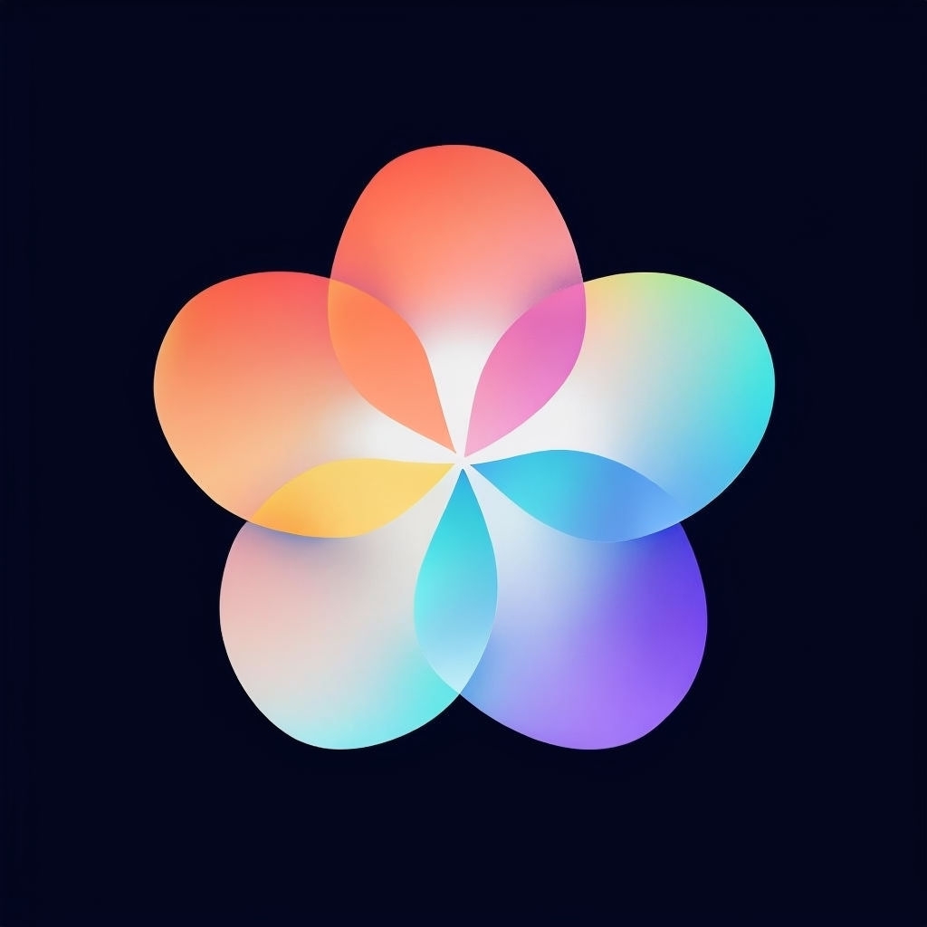 Vibrant Minimalist Abstract Floral Shape Logo
