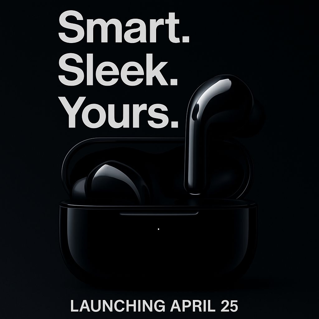 Minimalist Wireless Earbuds Launch Advertisement Design Ads