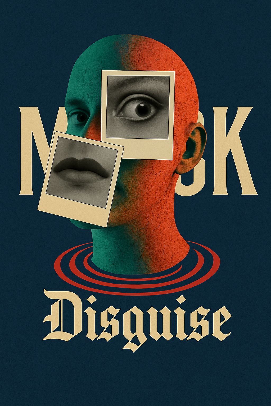 Surreal Mannequin Head Art with Polaroid Elements T-shirt