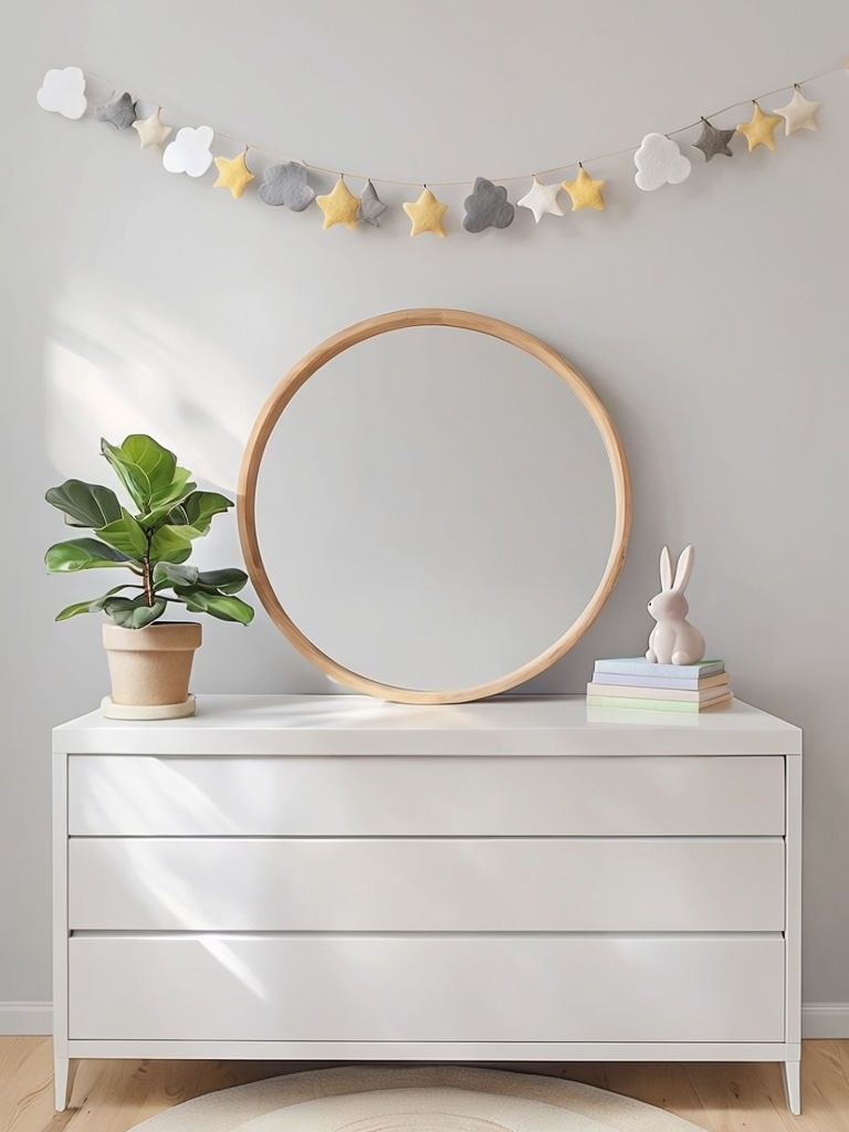 Modern Nursery Corner Decor with Minimalist Elements Mockup