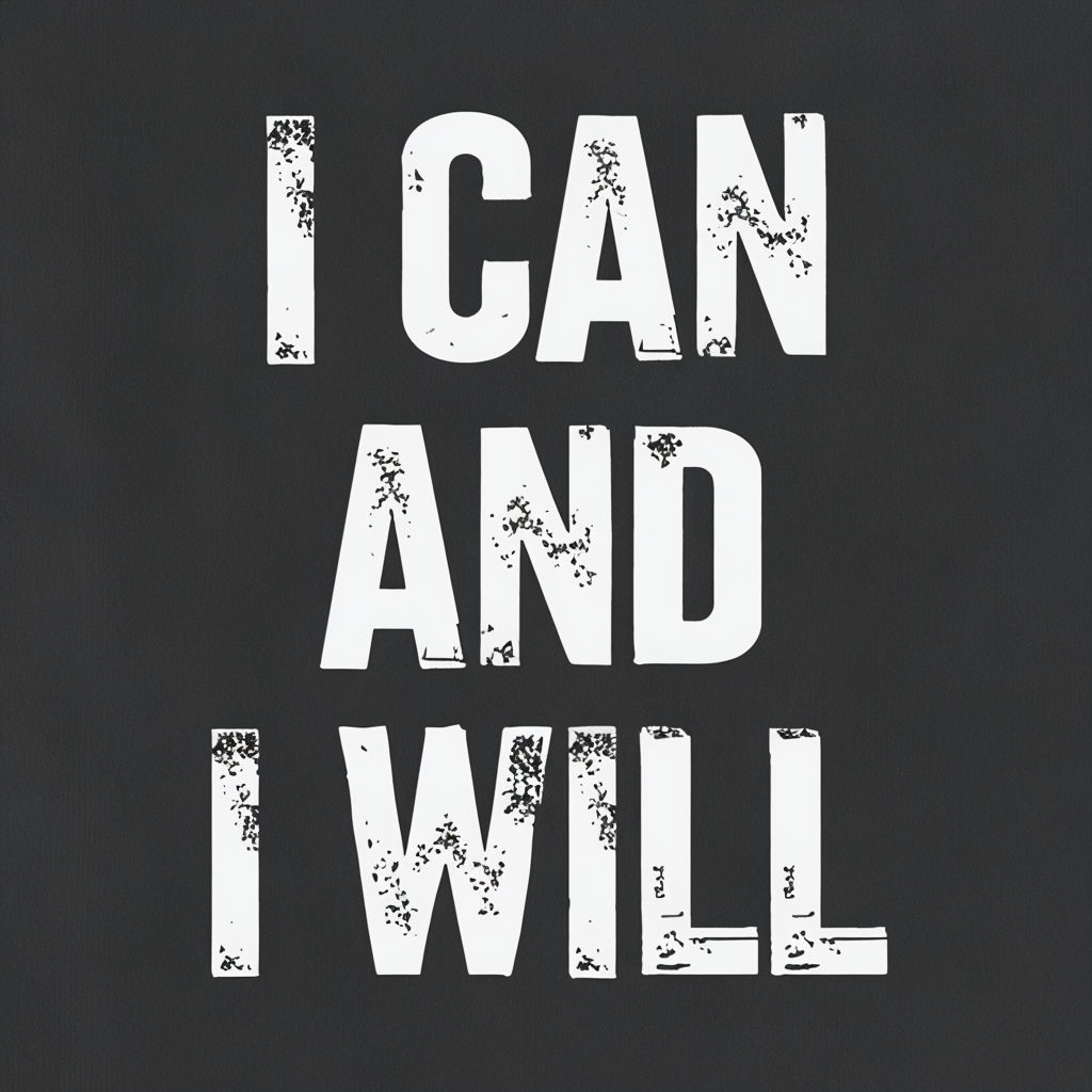 'I Can and I Will' Motivational Text