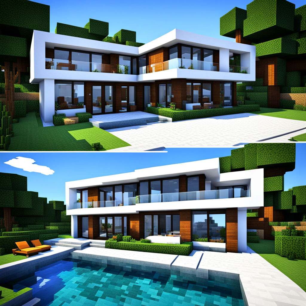 Cute modern Minecraft house designs by Raj Gondaliya - Playground