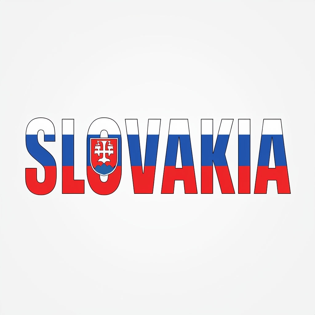 Patriotic Slovakia Flag Text Design T-Shirt