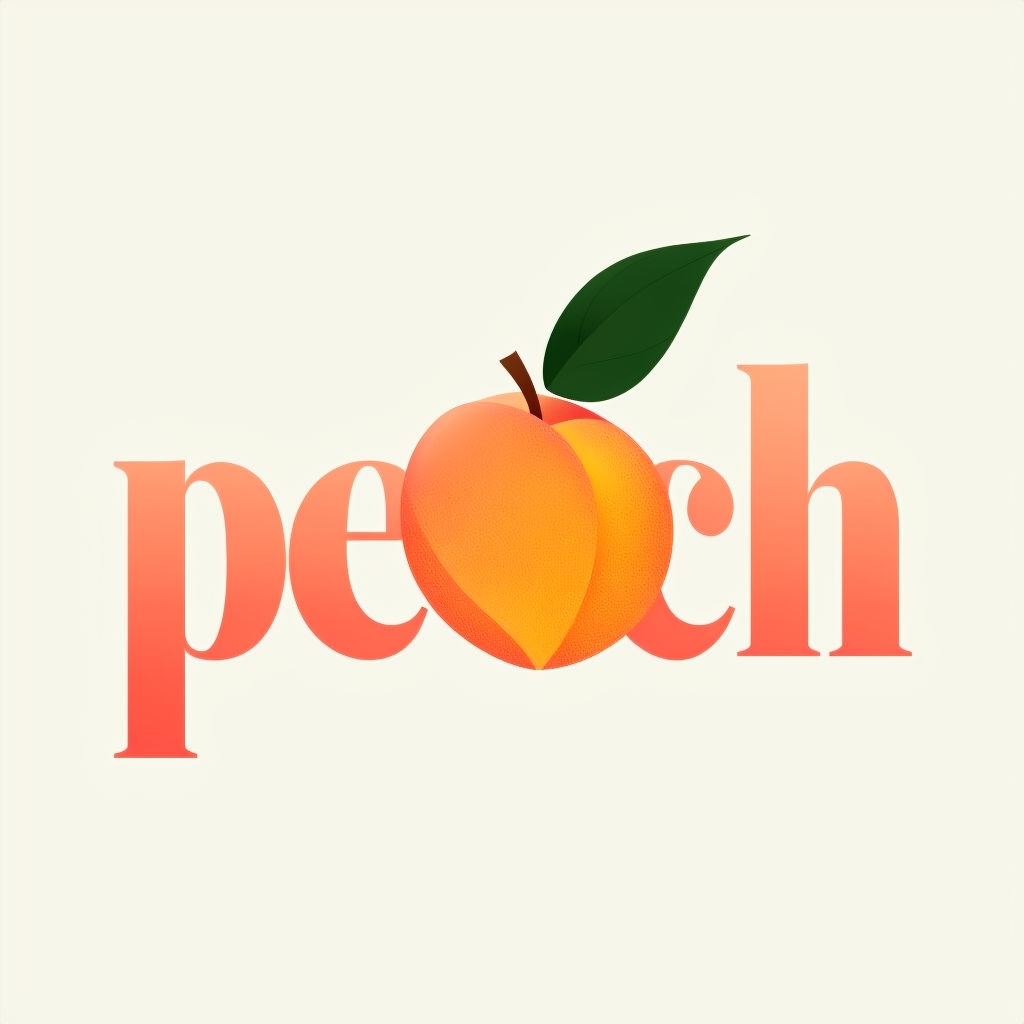 Stylish Gradient Peach Illustration with Typography T-Shirt