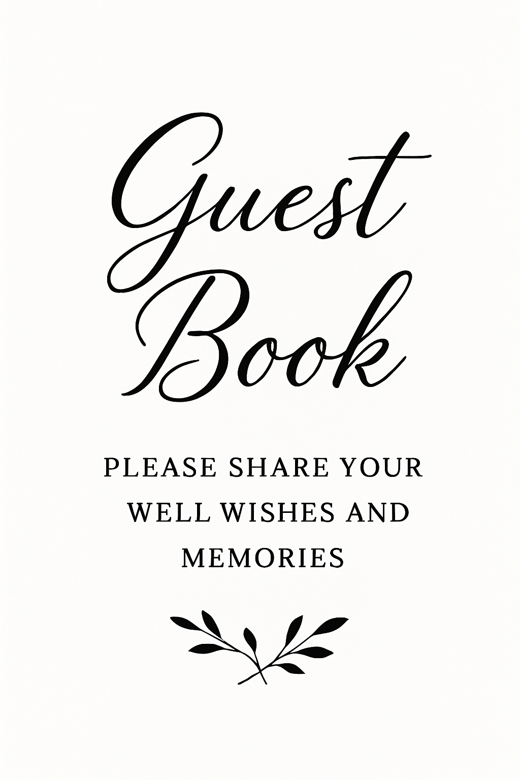 Elegant Guest Book Sign for Special Occasions Event Sign