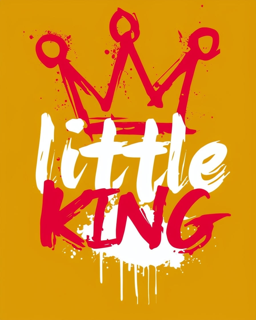 Playful Urban Little King Crown Graphic T-Shirt