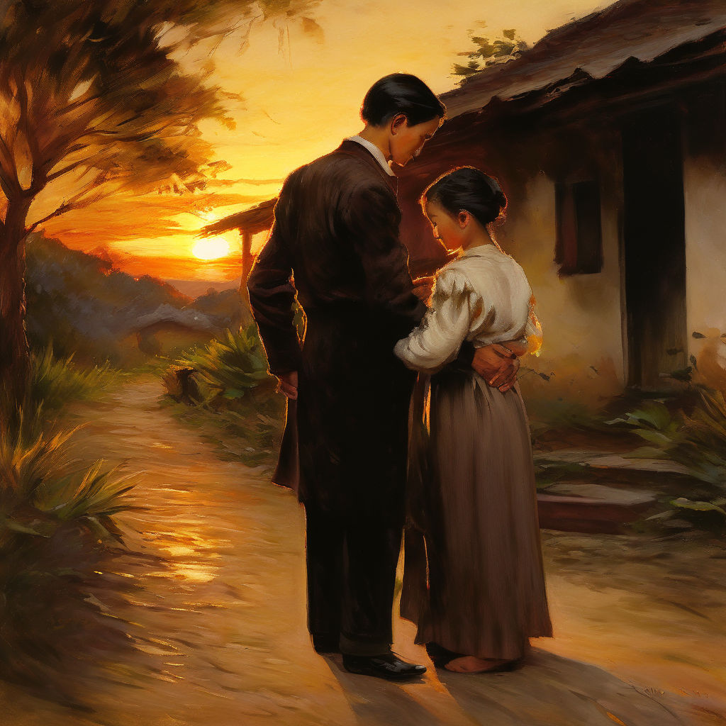 A young Jose Rizal bidding farewell to his mother by Man Chae - Playground