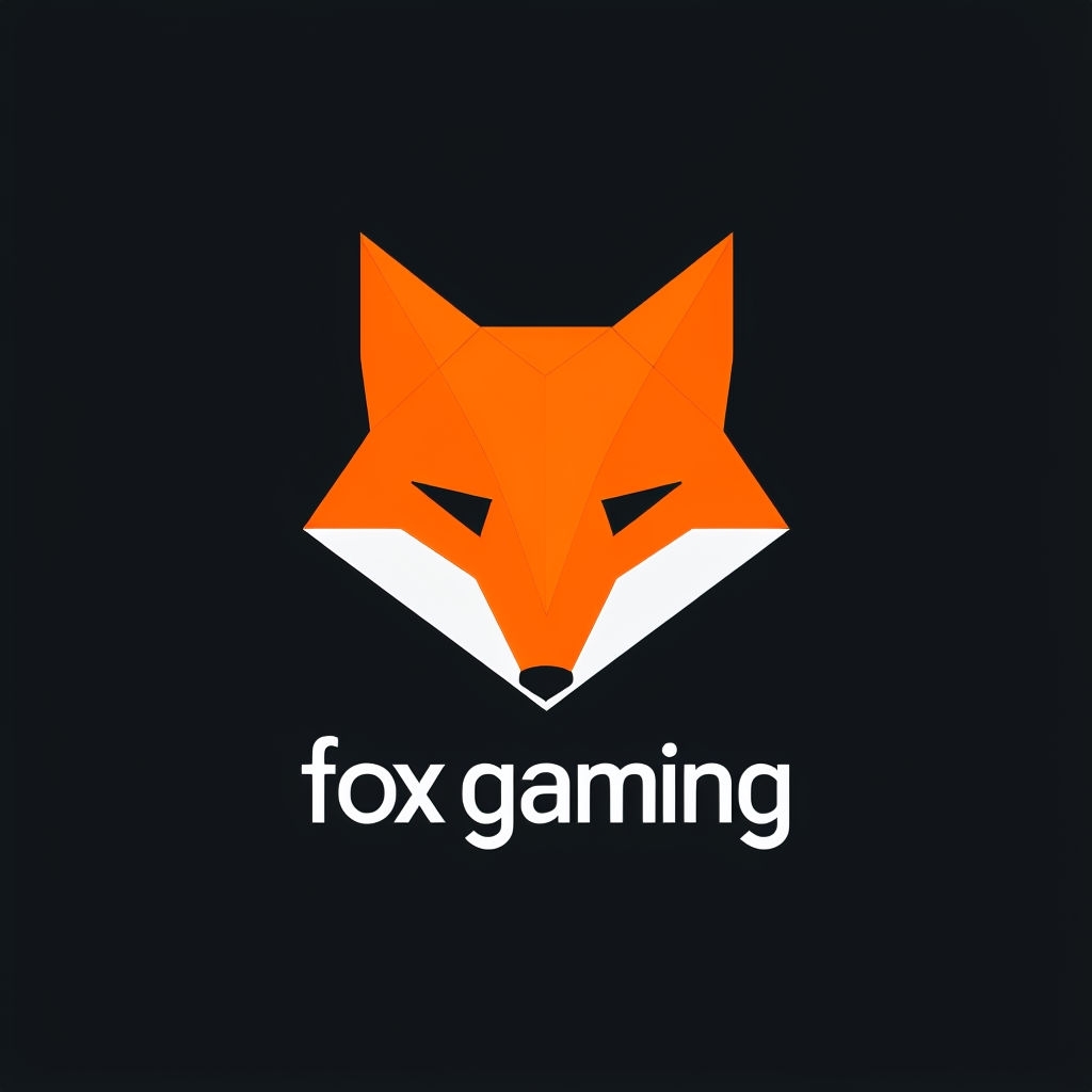 Geometric Orange Fox Head Logo for Fox Gaming