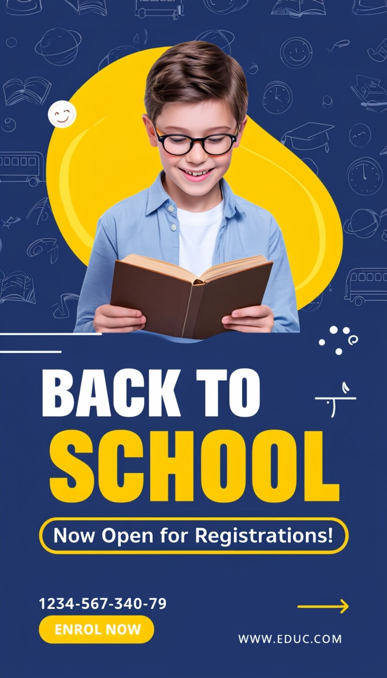 Back to School Educational Instagram Story Template Ads