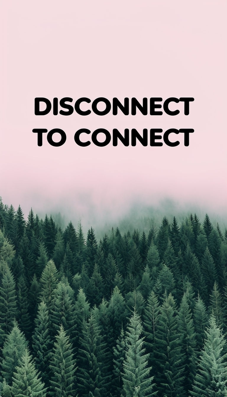Disconnect to Connect Forest Minimalist Photograph Mobile Wallpaper