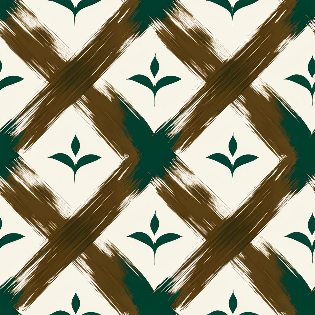 Bold Earthy Leaf and Brushstroke Seamless Pattern Design