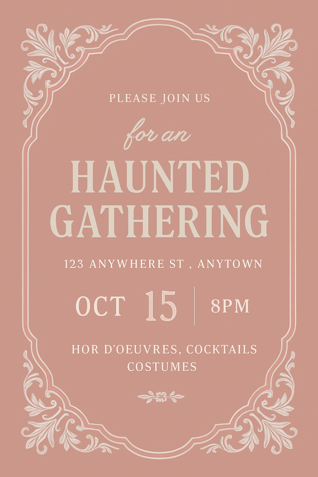 Elegant Vintage Halloween Party Invitation Design Card