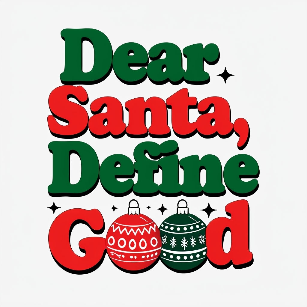 Festive 'Dear Santa, Define Good' Christmas Art Mug